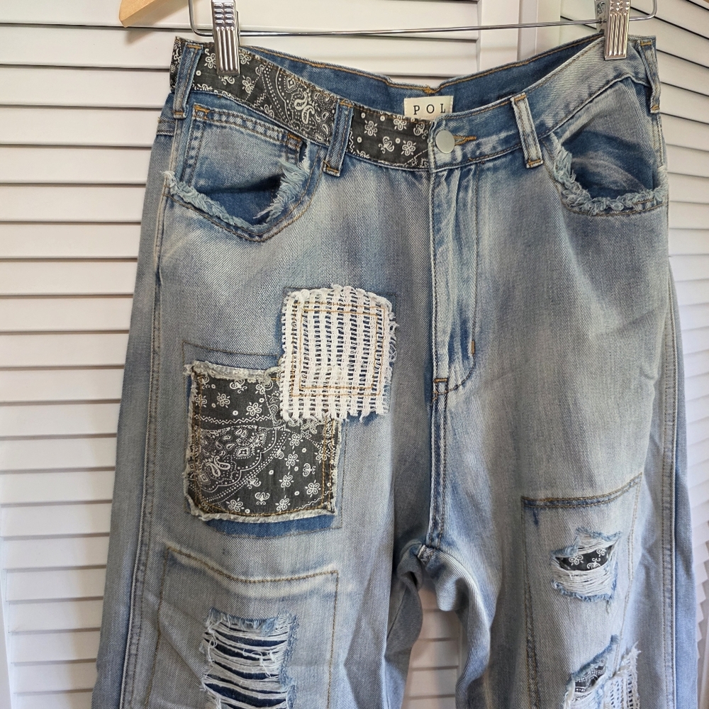 The Wanderlight POL Patchwork/Wide-Leg Jeans Boho… - image 5